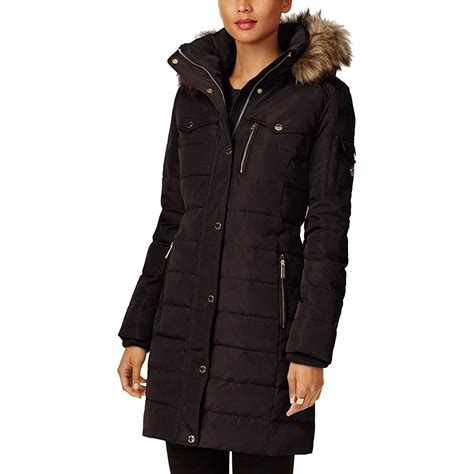 michael kors winterjacke braun fell|Michael Kors coats for women.